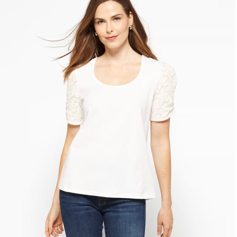 Nic+Zoe Petal Lace Knit Top